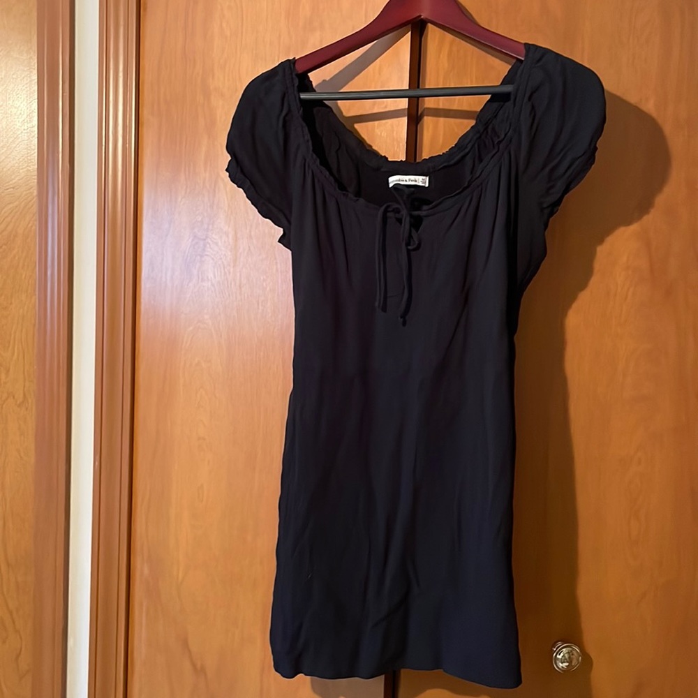 Abercrombie black mini linen dress